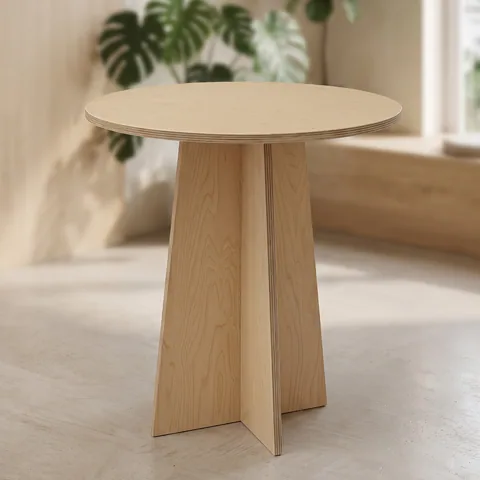 Cross-Plank Round Cafe Table