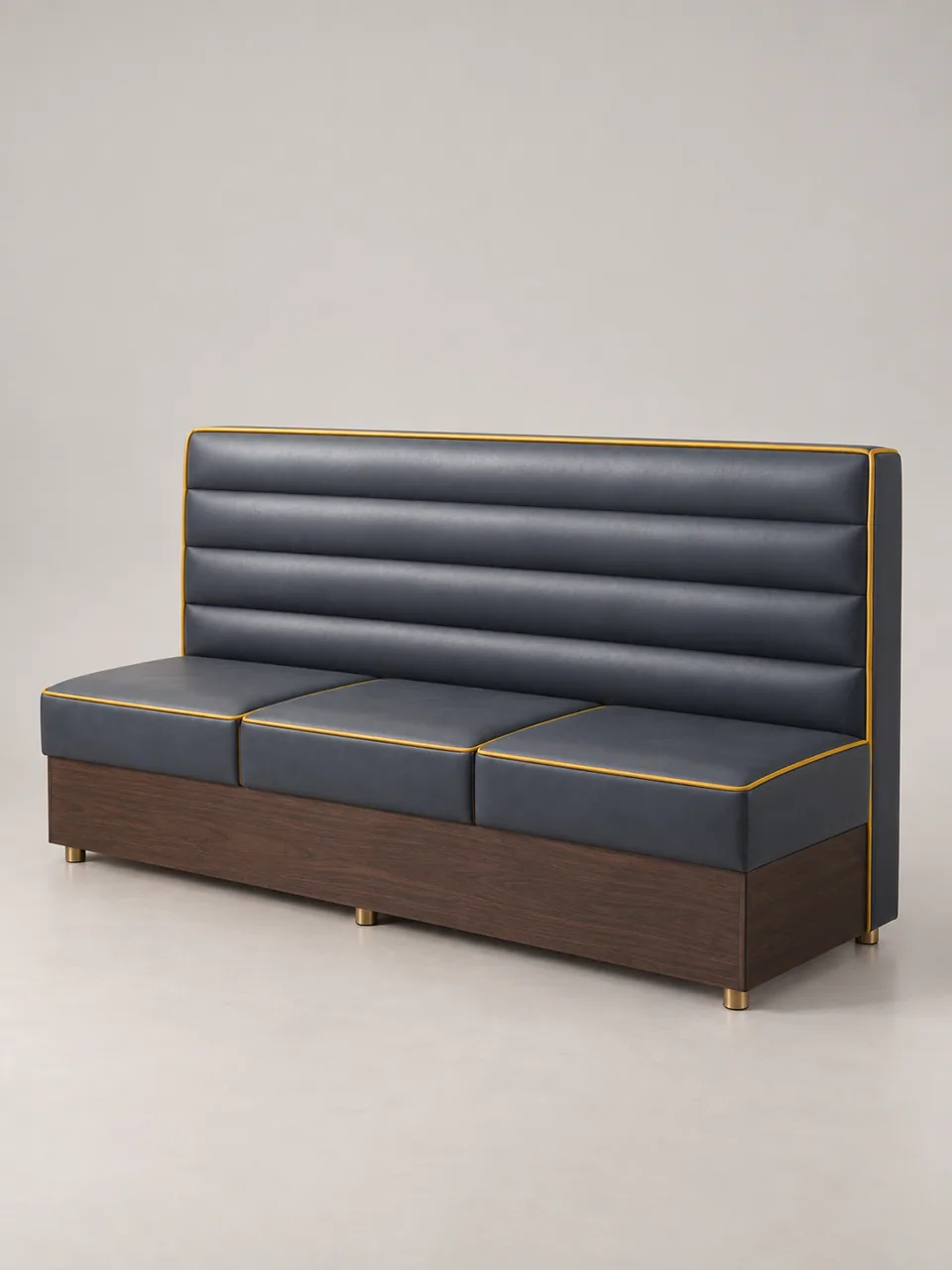 Navy Rib Piped Banquette