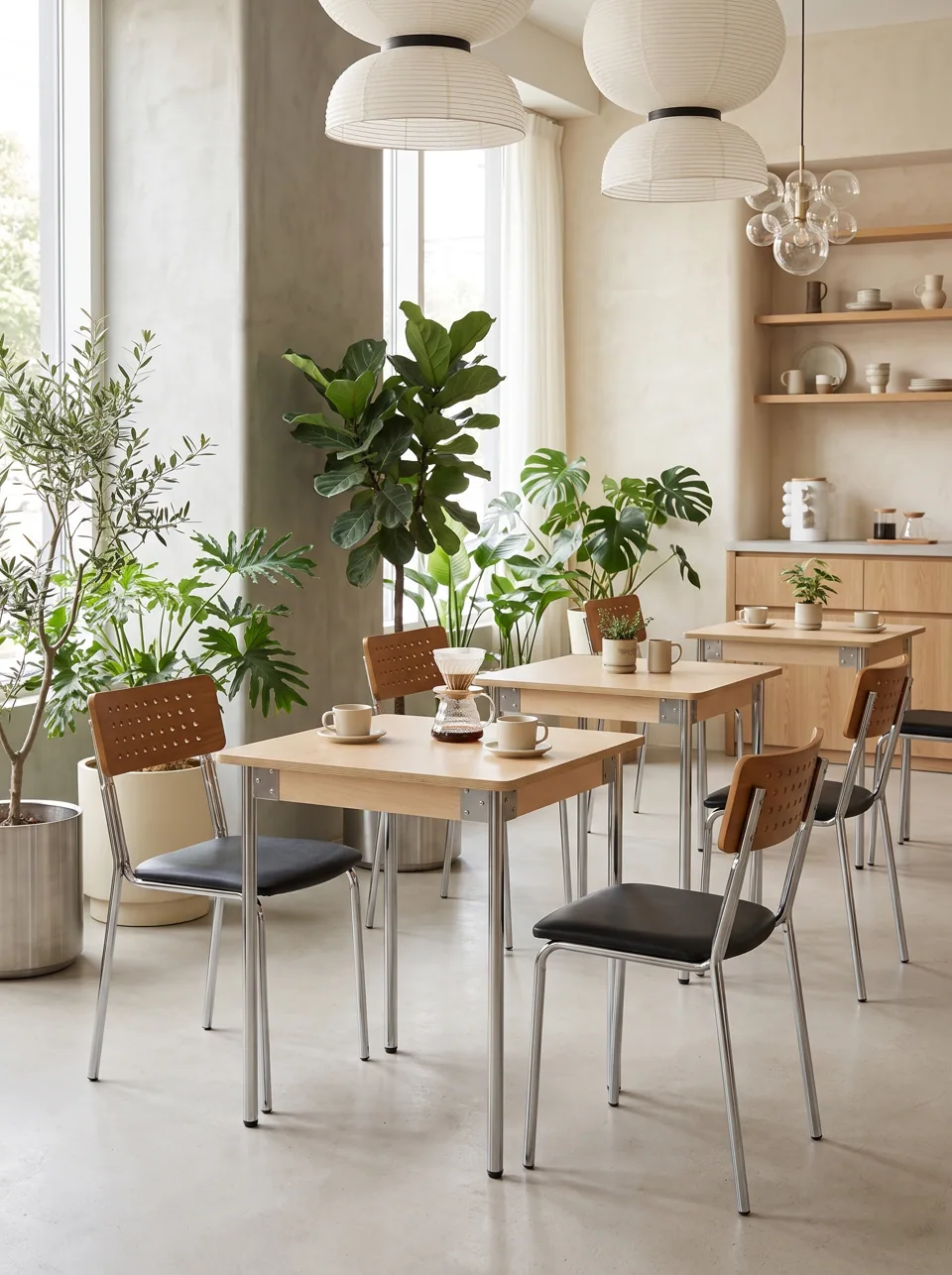 Perf-Back Chrome Cafe Set
