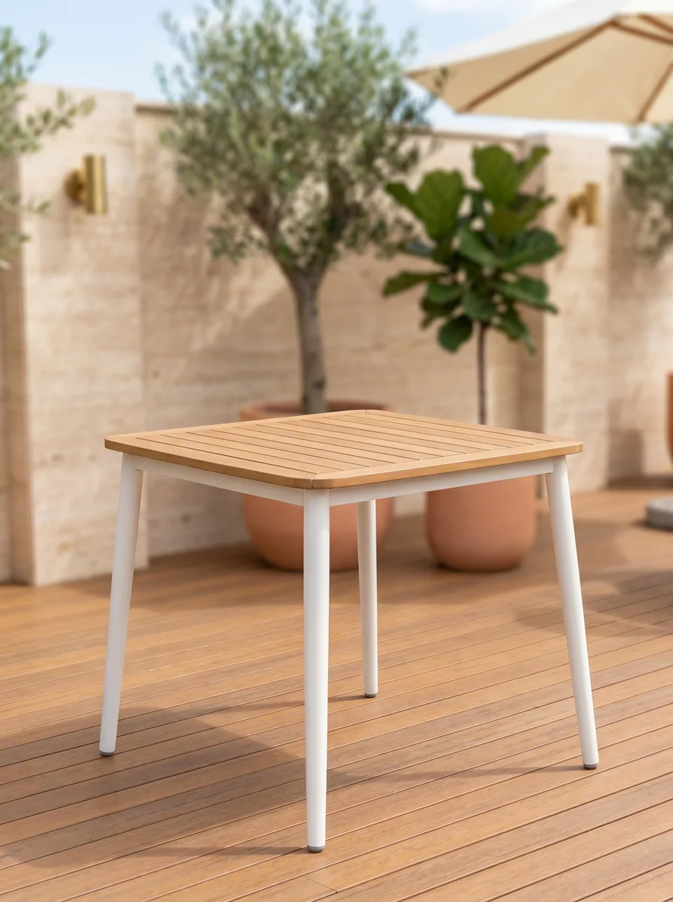 Slat-Top Patio Table