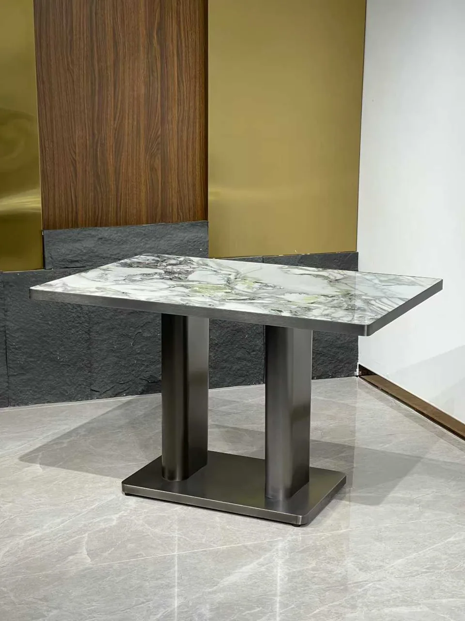 Twin-Column Stone-Top Table
